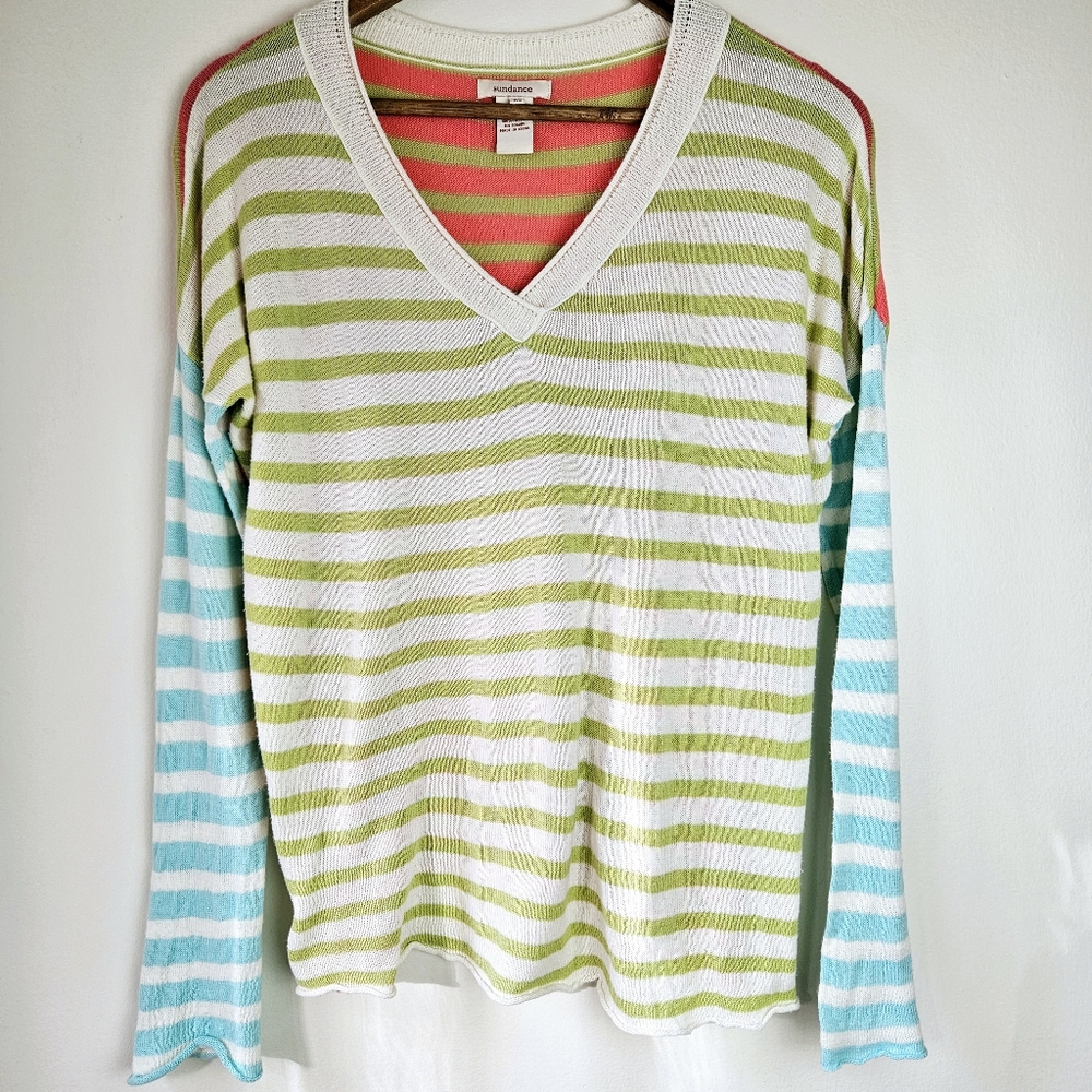 Sundance Multicolor Stripe Lightweight Sweater Women's Size XS